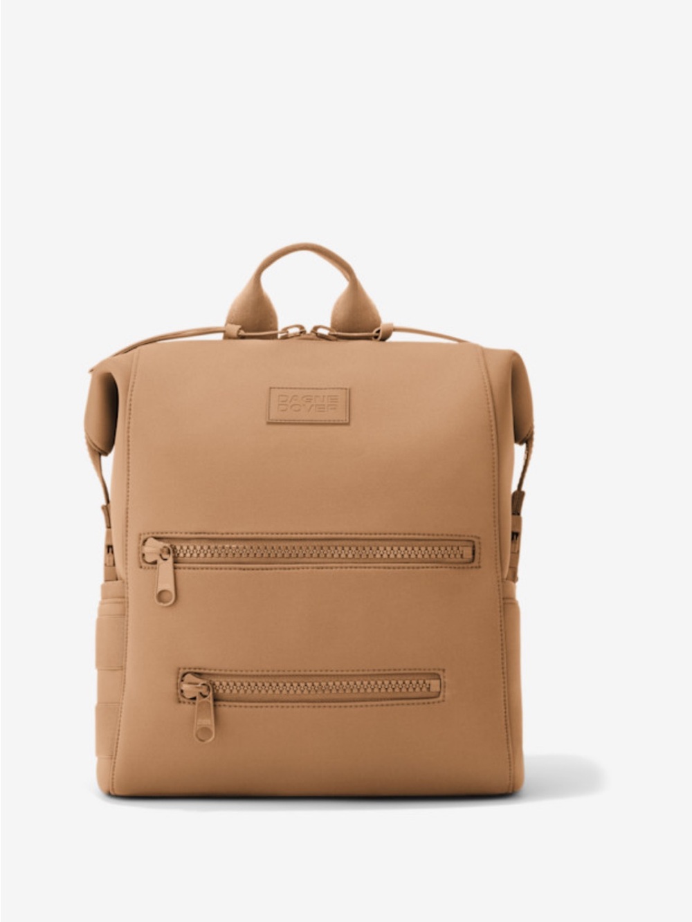 Dagne Dover Tan Backpack with Dual Front Zips